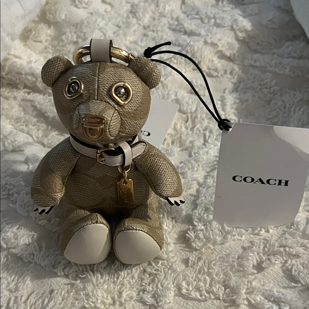 Coach teddy bear keychain/bag charm